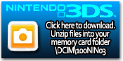 Click this button to download a free sampler ZIP containing 3D .MPO photos and .AVI videos for the Nintendo 3DS. Simply unzip the contents of the ZIP into your 3DS SD card here: \DCIM\100NIN03\